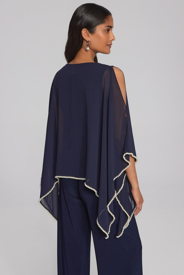 CHIFFON AND SILKY KNIT PONCHO