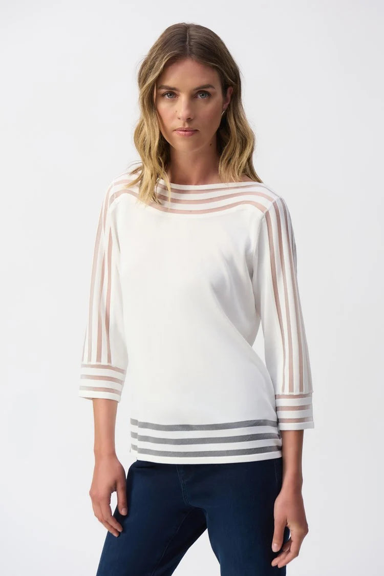 MESH STRIPE SWEATER