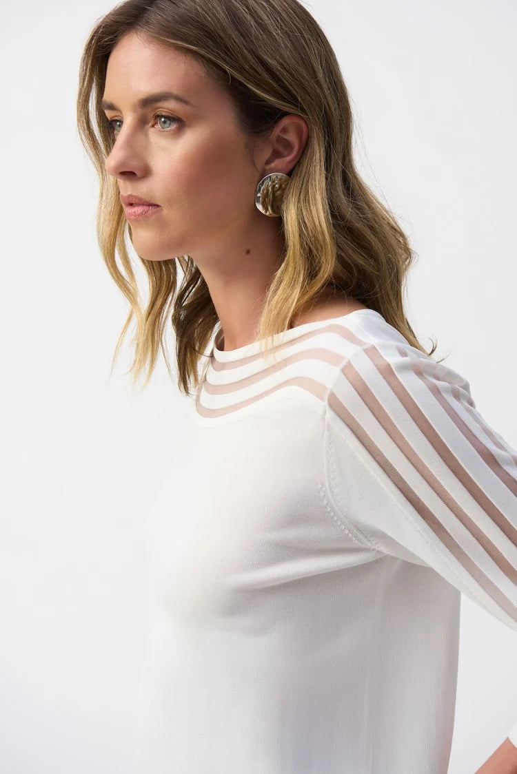 MESH STRIPE SWEATER