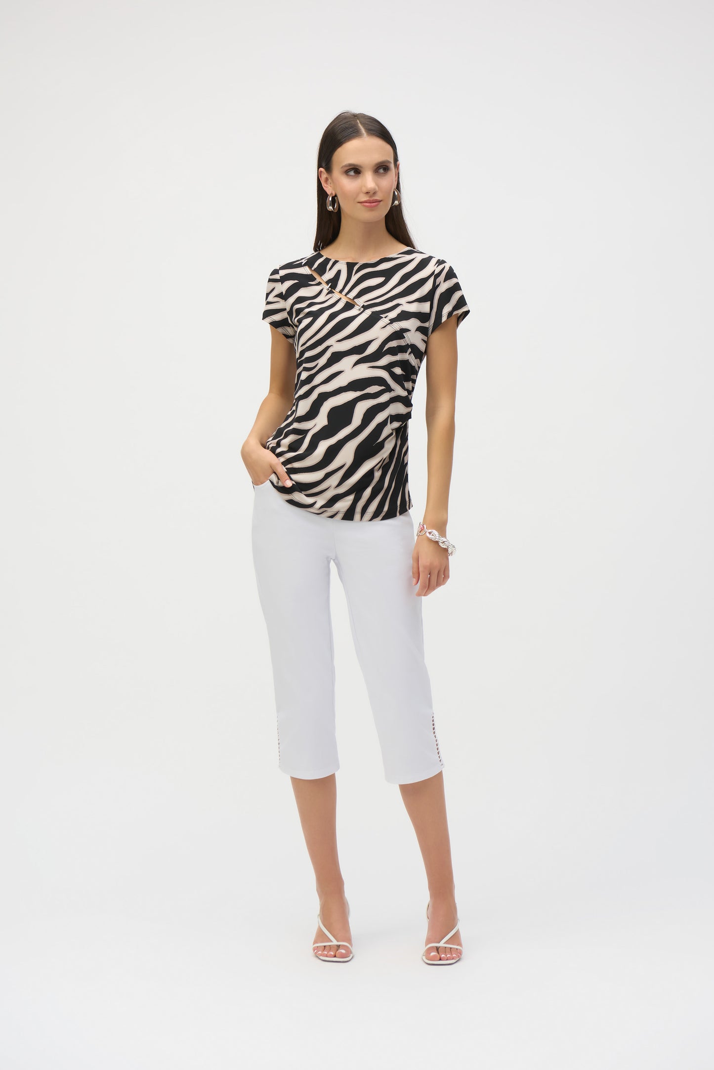 SILKY KNIT ANIMAL PRINT TOP