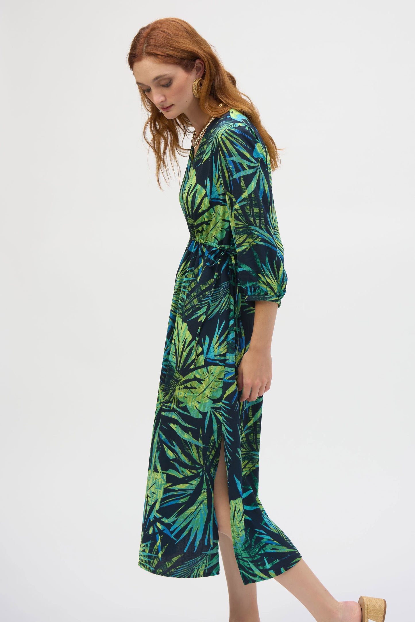 GAUZE TROPICAL PRINT DRESS