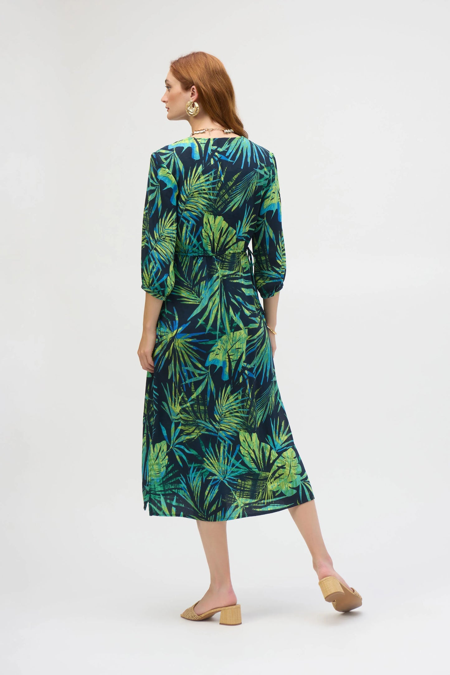 GAUZE TROPICAL PRINT DRESS