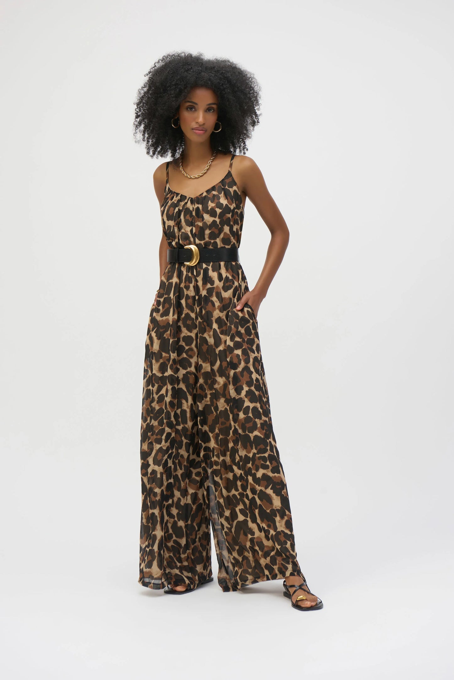 CHIFFON ANIMAL PRINT JUMPSUIT