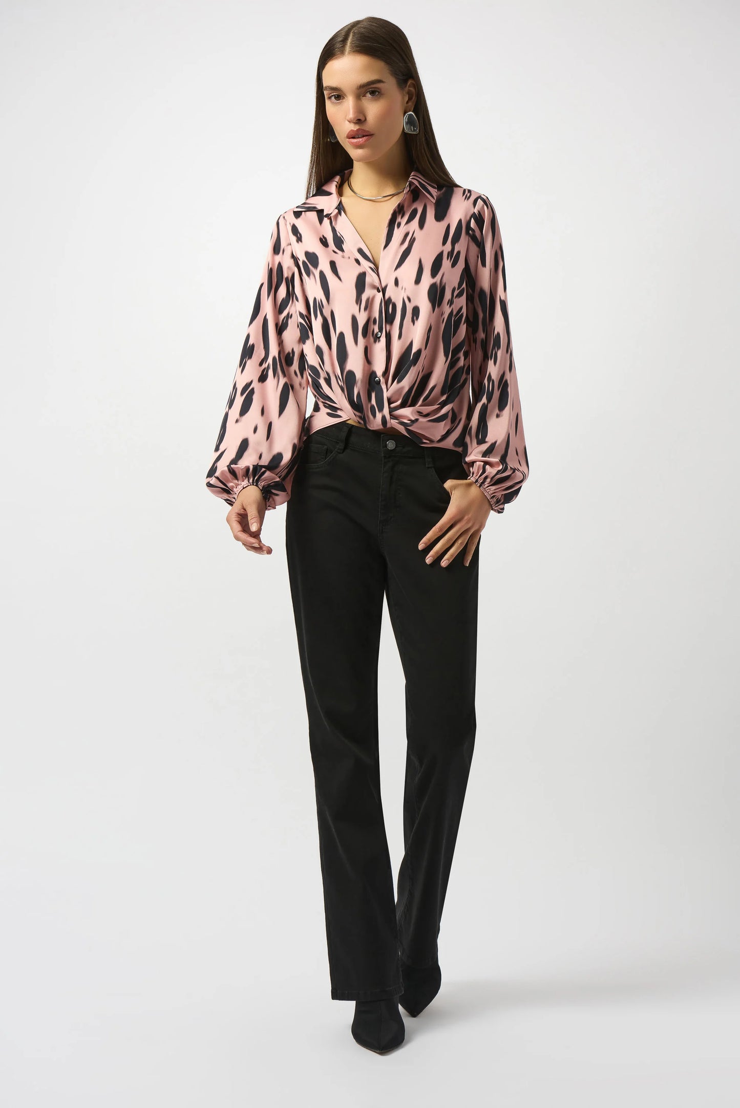 SATIN ANIMAL PRINT TOP