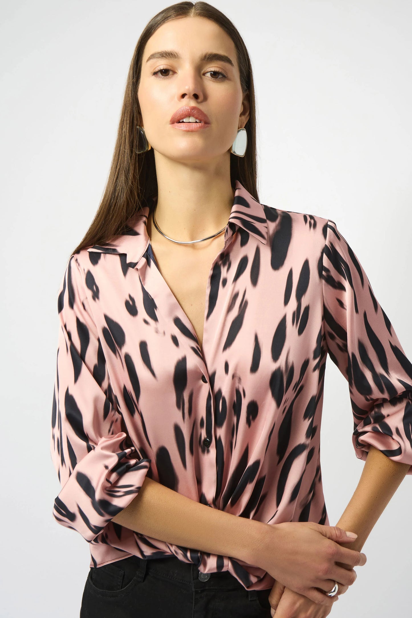 SATIN ANIMAL PRINT TOP