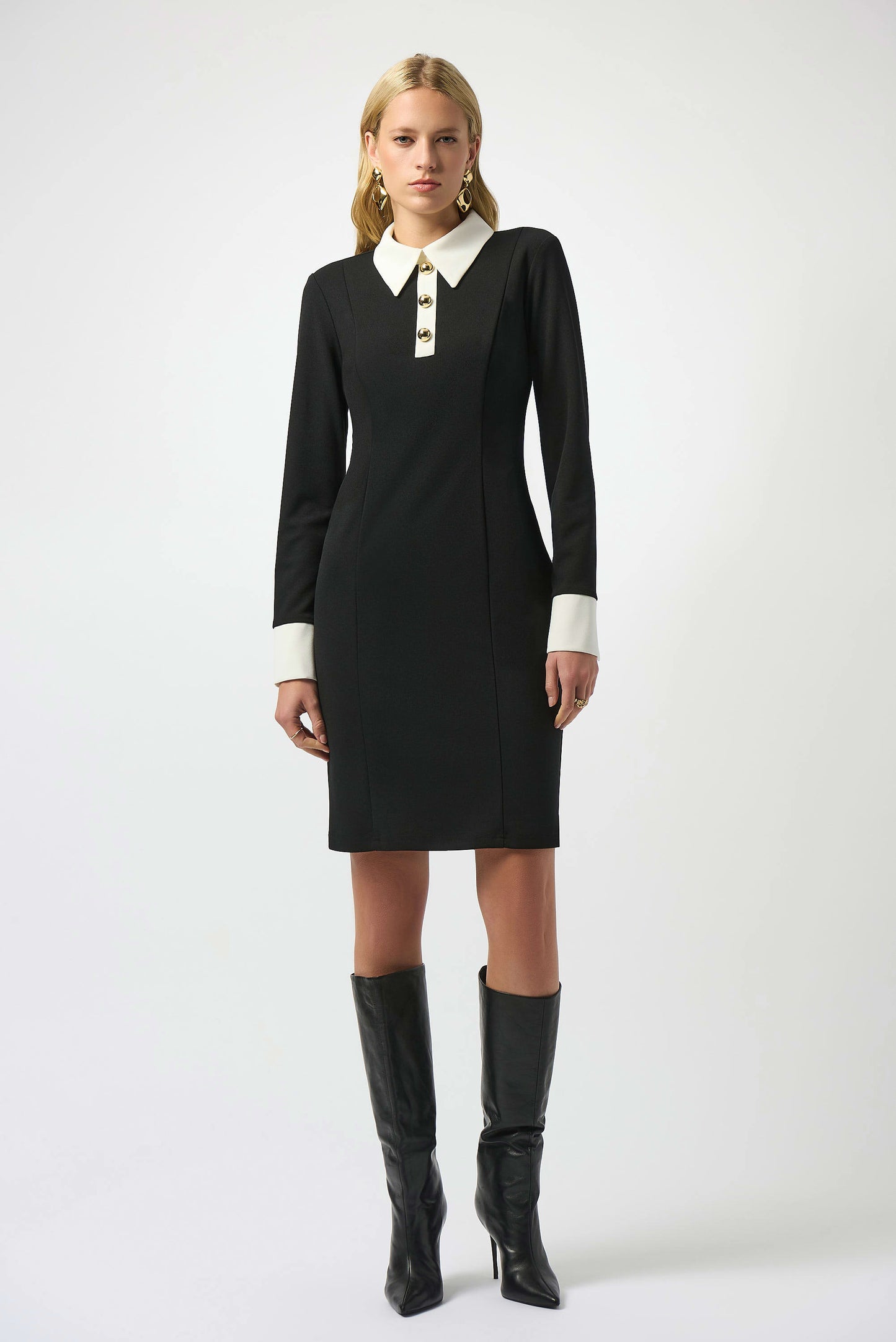 CREPE COLOR BLOCK DRESS