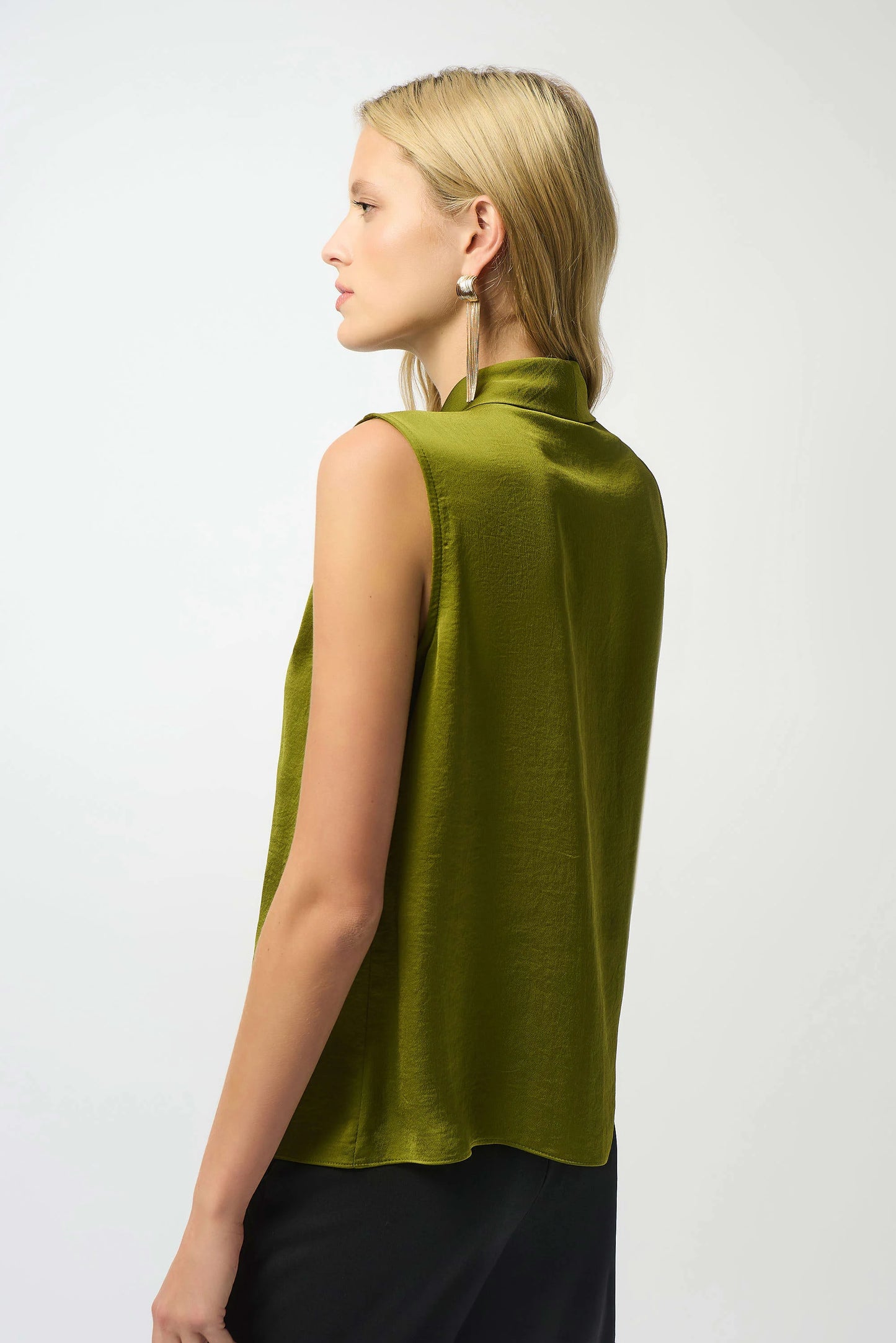 SATIN TIE NECK TOP