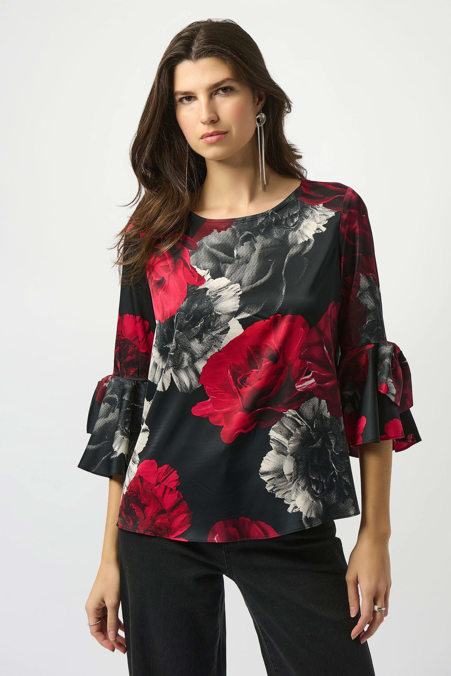SATIN FLORAL TOP