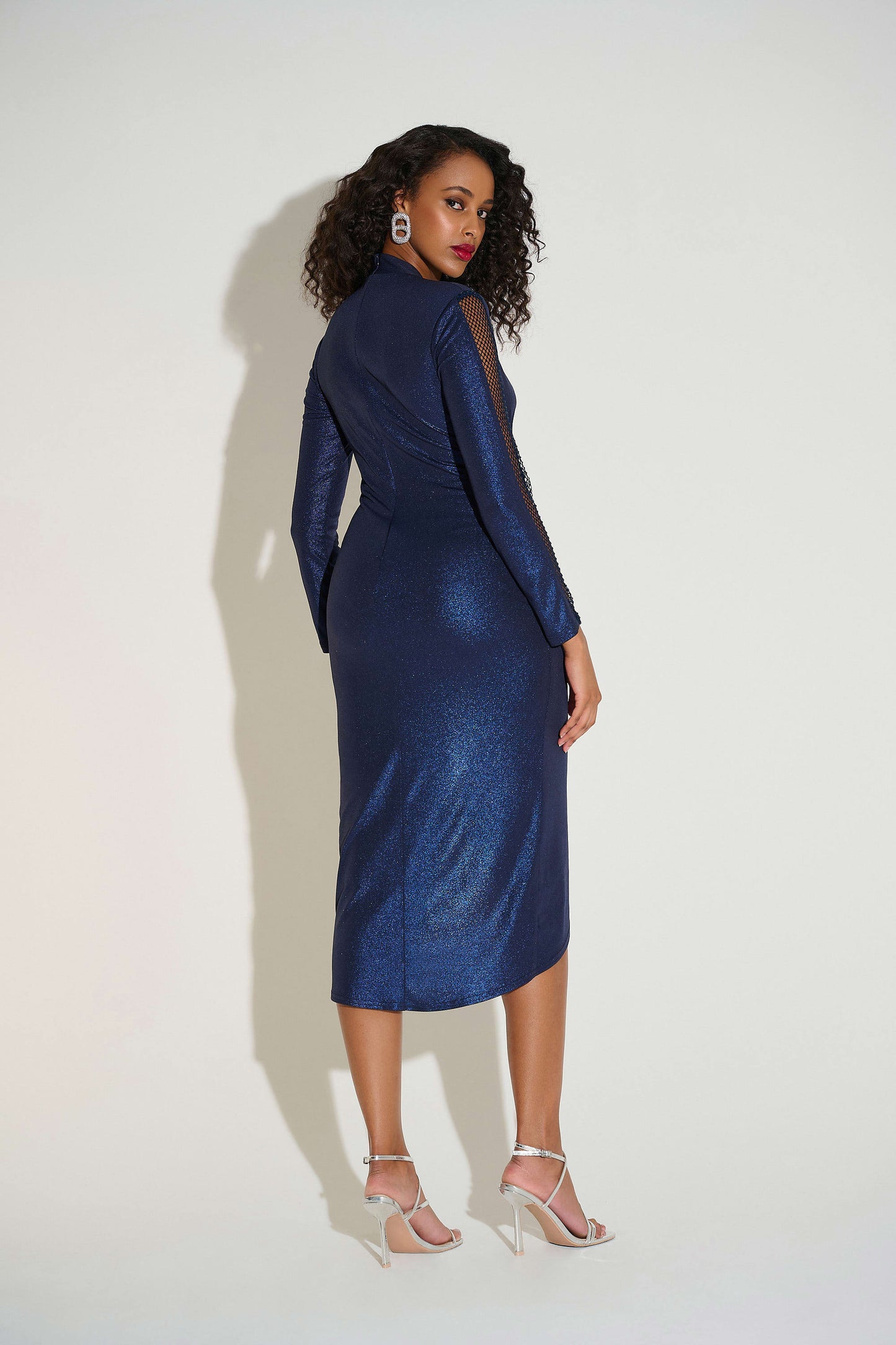 WRAP DRESS WITH MESH SLEEVES