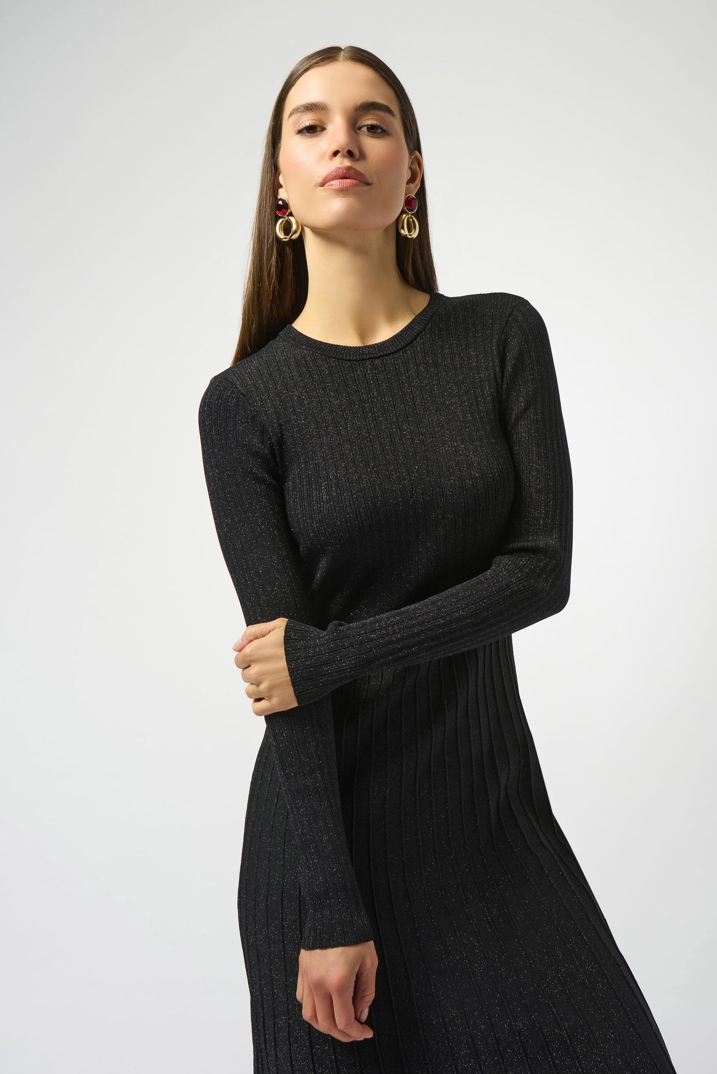 RIBBED FLARE DRESS