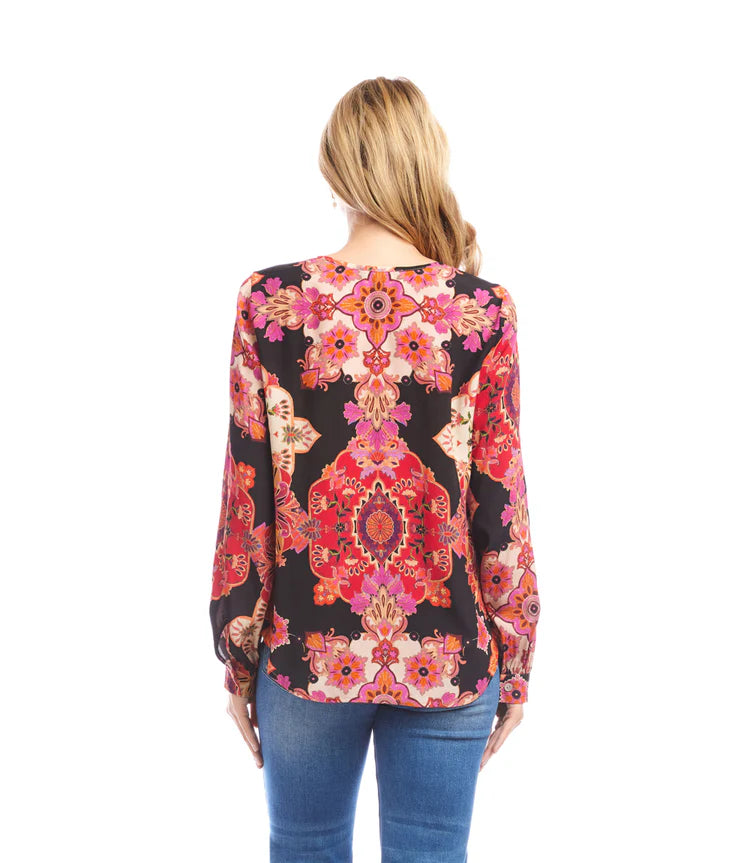 MEDALLION FLORAL BLOUSE