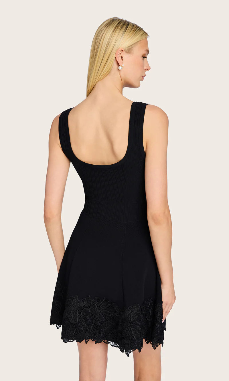 LACE RIB COMBO DRESS