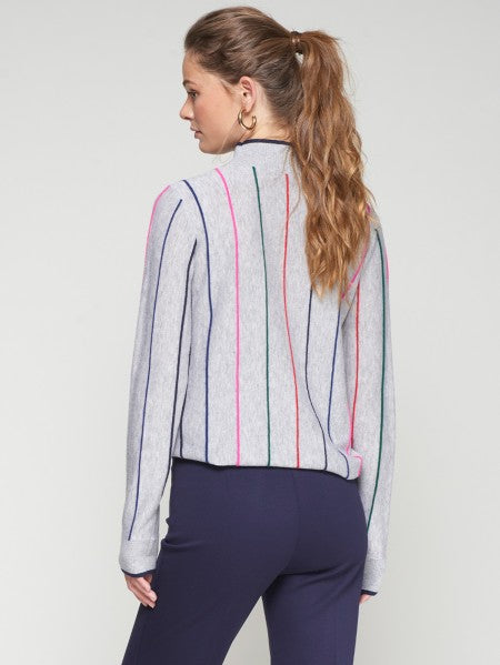 GREY MULTICOLORED STRIPED KNIT