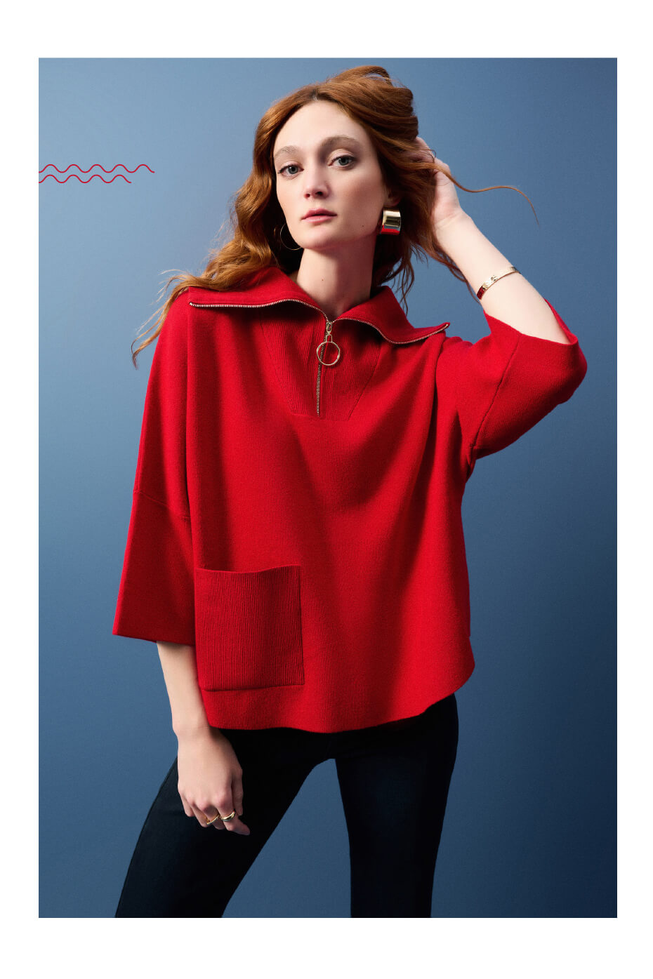 ZIP COLLAR SWEATER