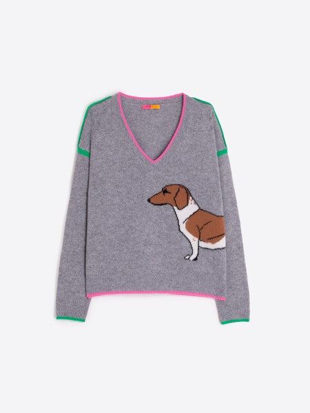 GREY DACHSHUND SWEATER