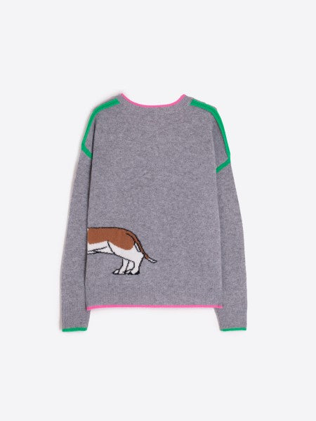 GREY DACHSHUND SWEATER