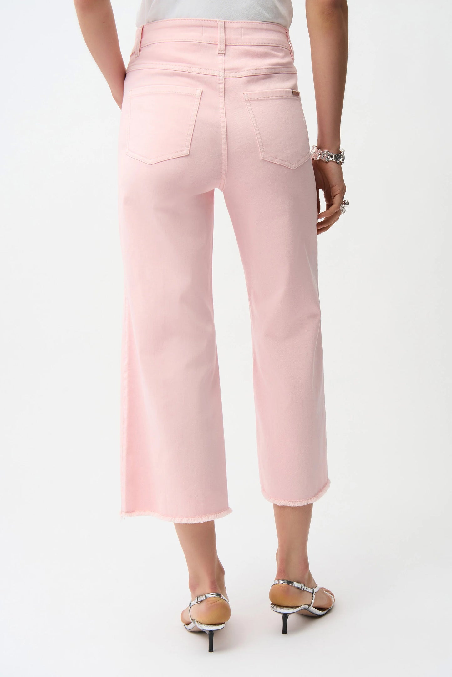 CULOTTE JEANS WITH EMBELLISHED FRONT SEAM