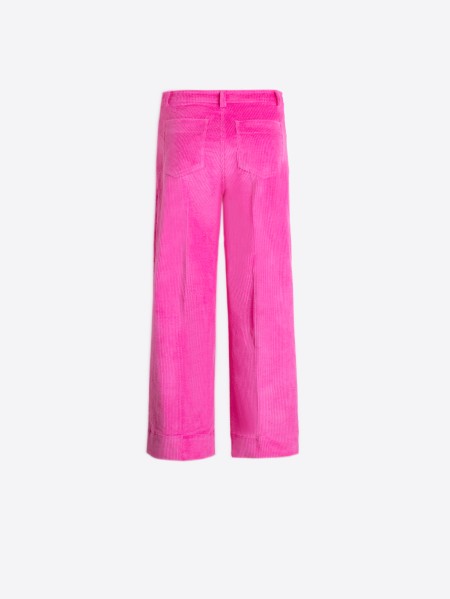 PINK CORDUROY TROUSERS WITH FRONT POCKETS