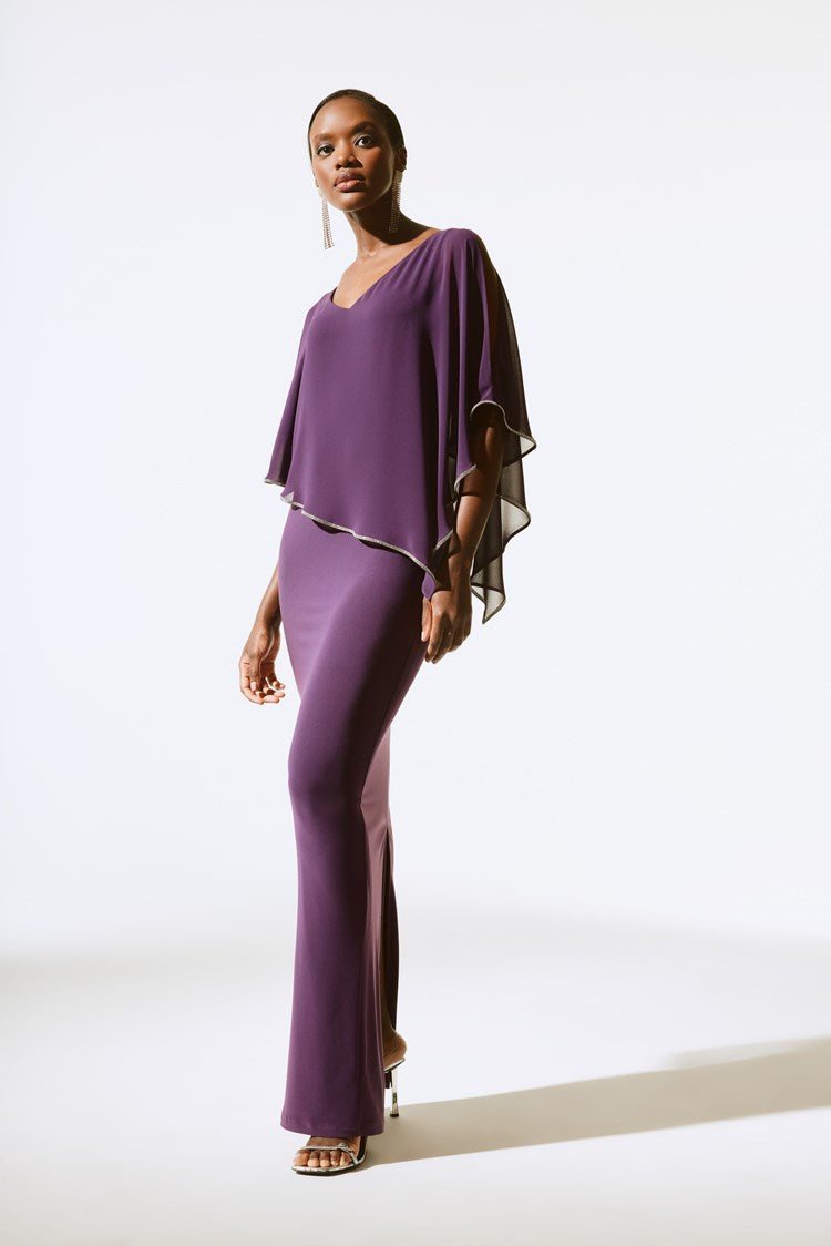 LAYERED CHIFFON GOWN