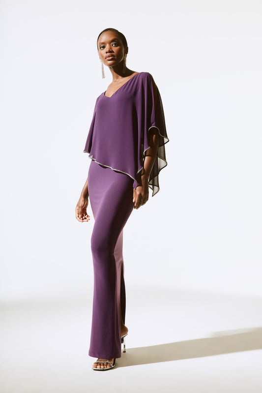 LAYERED CHIFFON GOWN