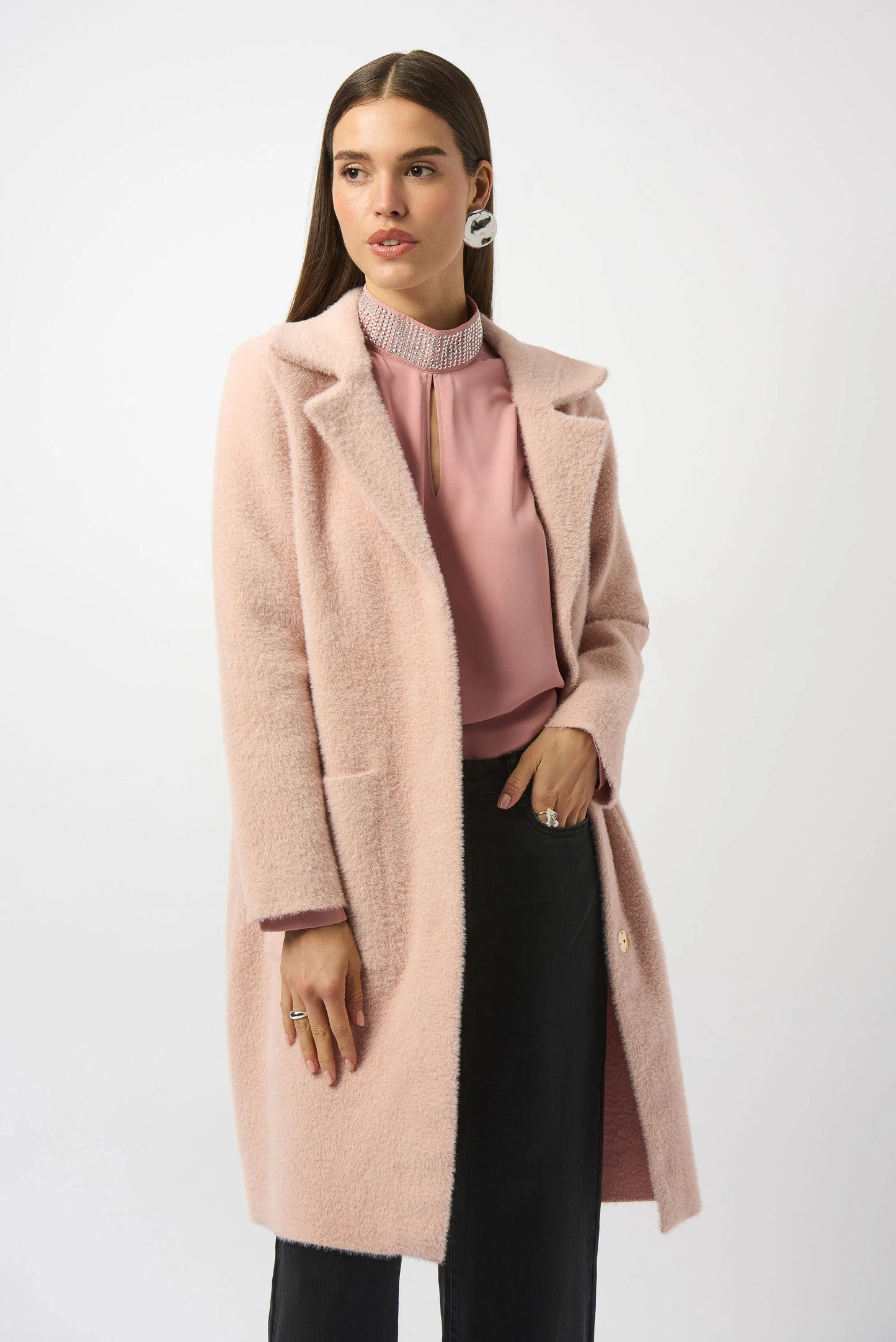 FAUX FUR SWEATER COAT