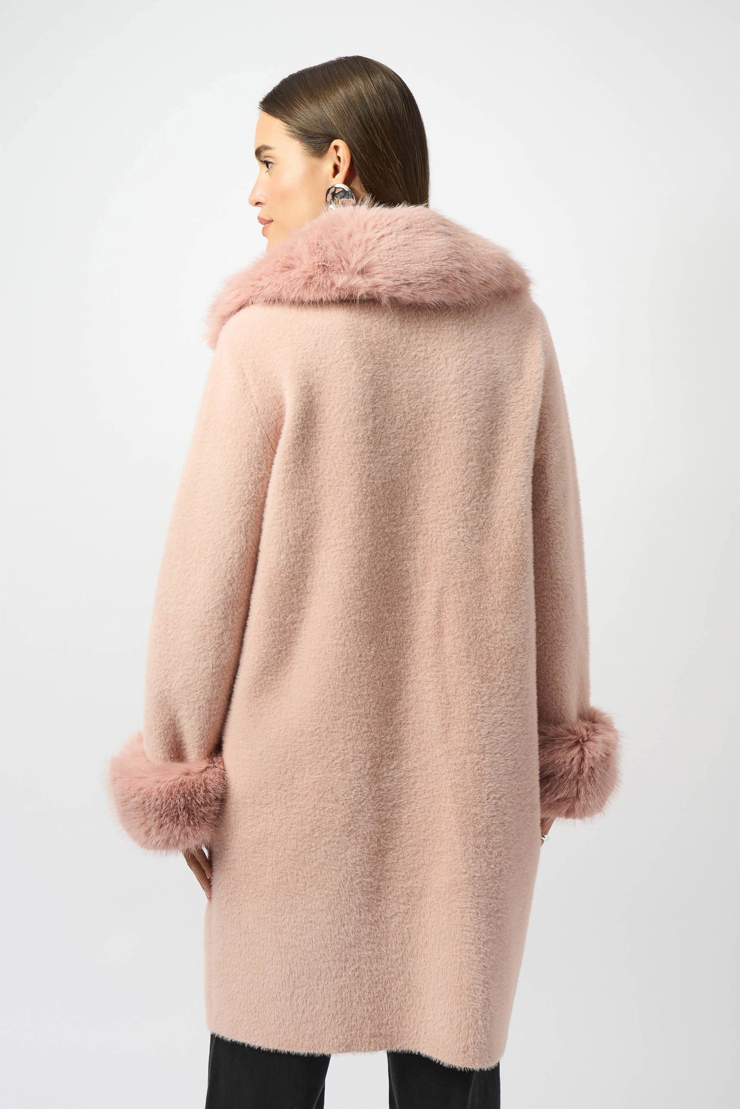 FAUX FUR SWEATER COAT