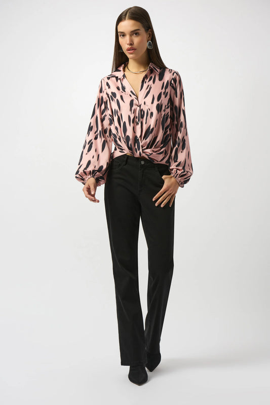SATIN ANIMAL PRINT TOP