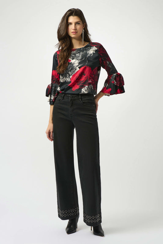 SATIN FLORAL TOP