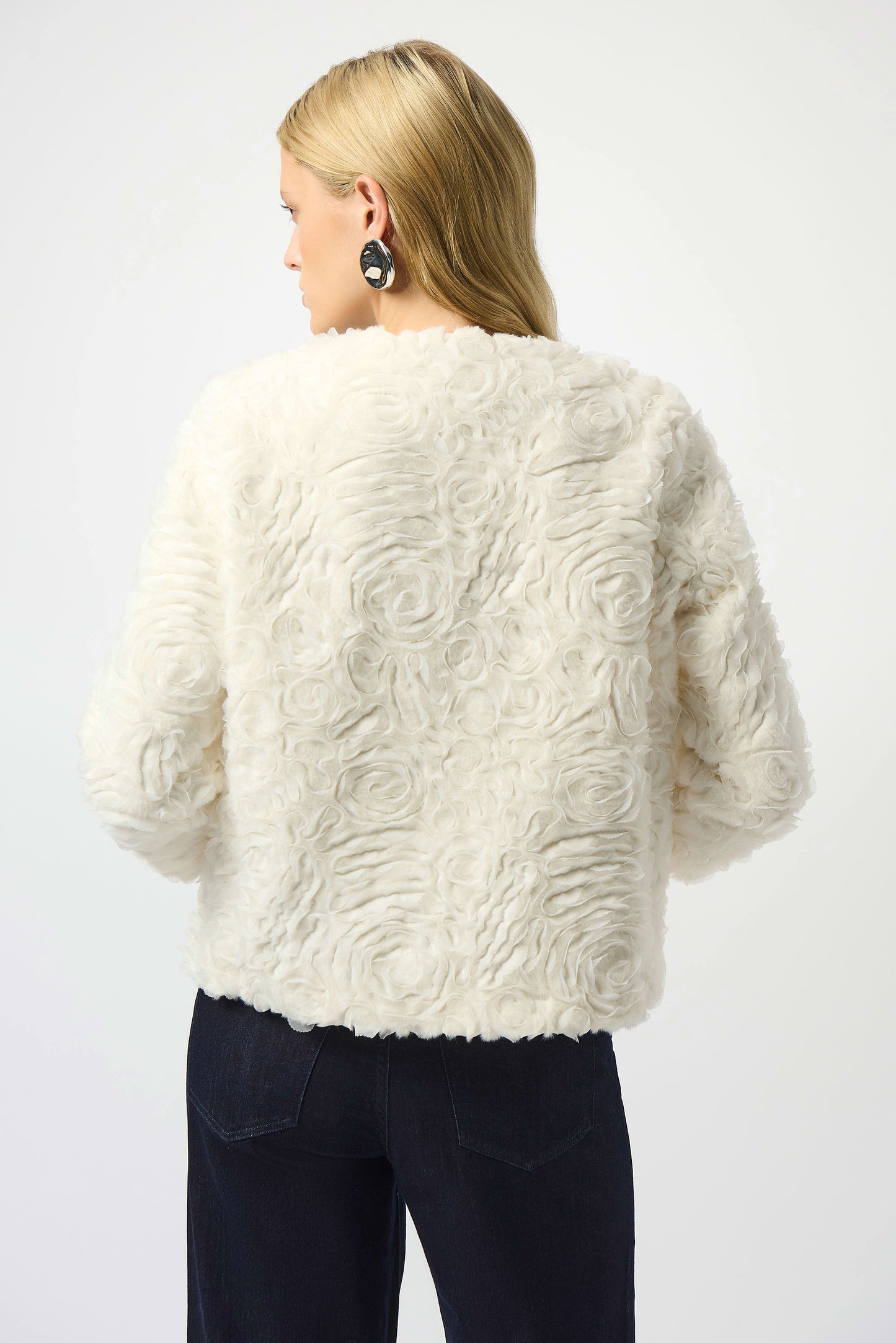 FAUX FUR EMBROIDERED JACKET