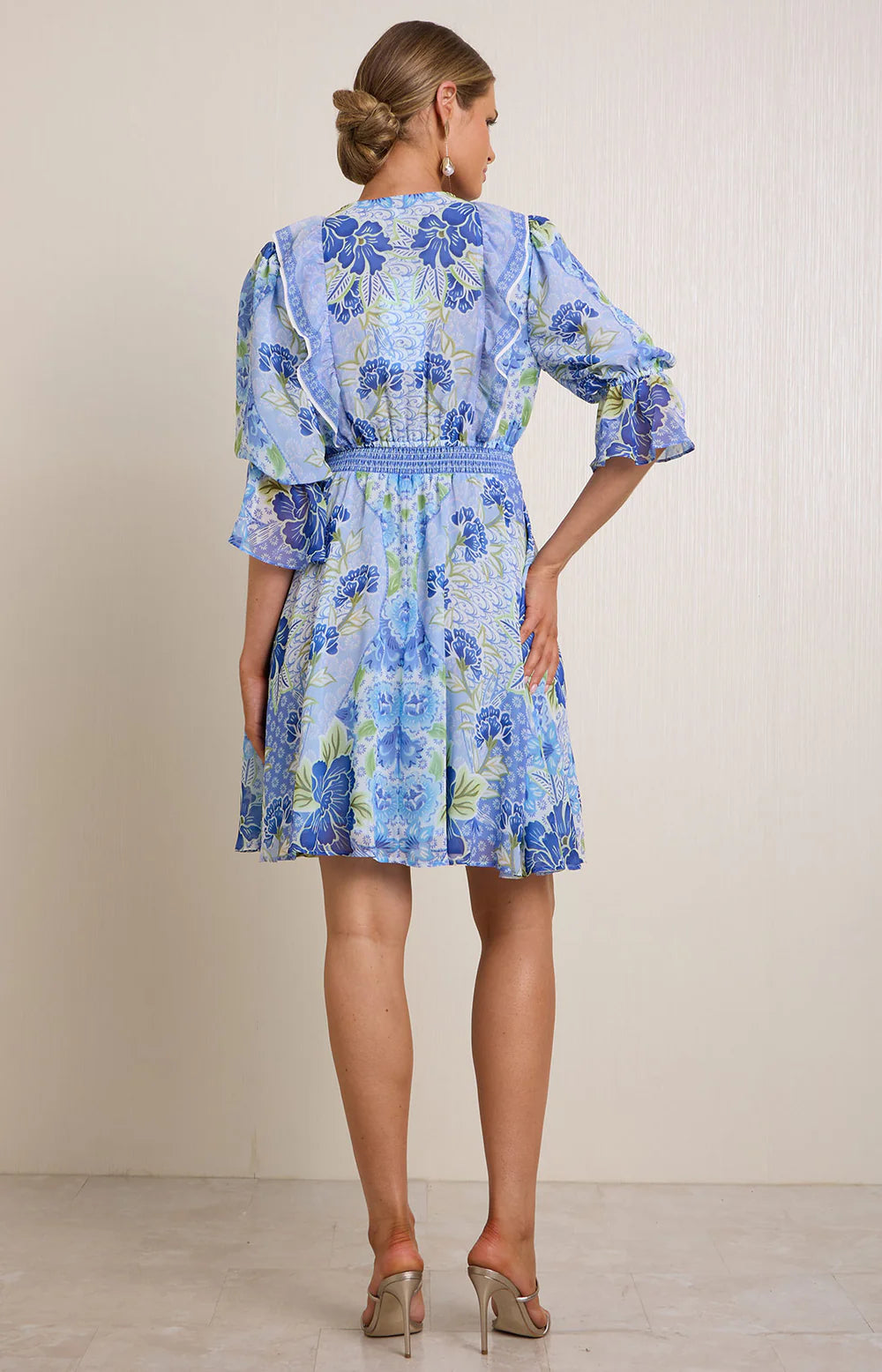3/4 SLEEVE FLORAL DRESS