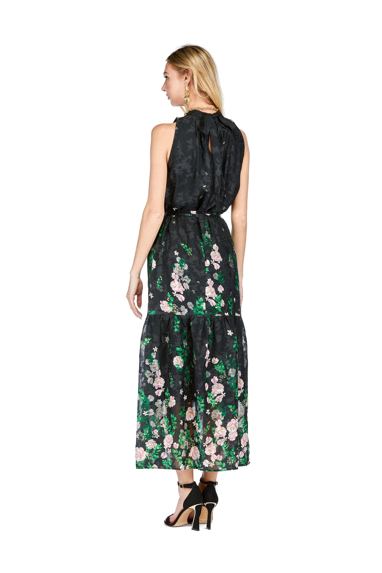 BLACK FLORAL MAXI DRESS