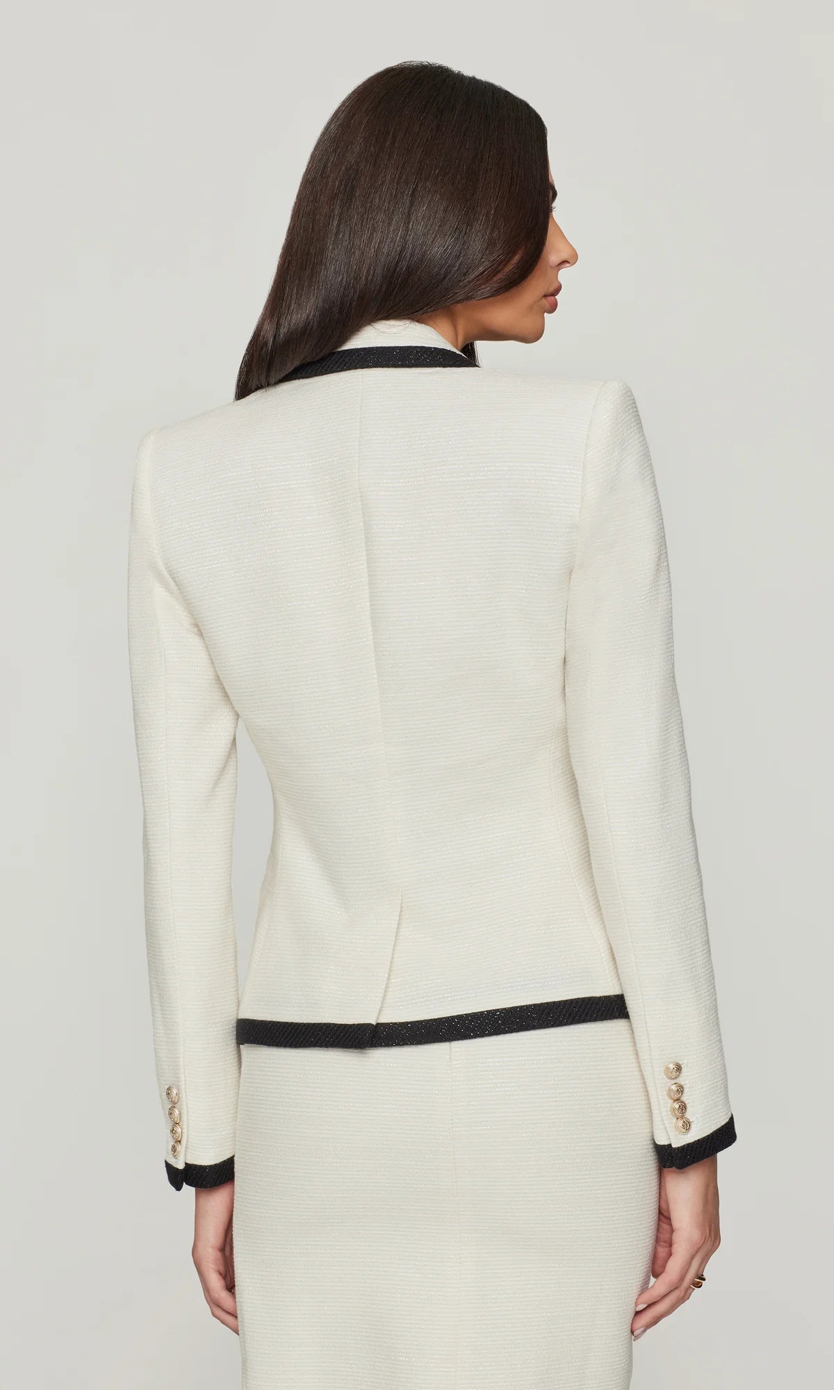 TWEED BLAZER WITH CONTRAST TRIM