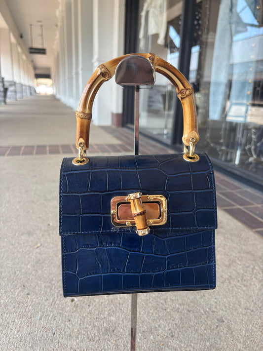 LEATHER BAMBOO HANDBAG