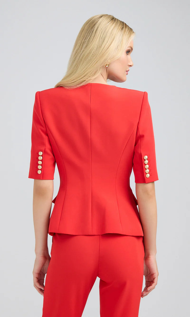 BUTTON FRONT CREPE JACKET