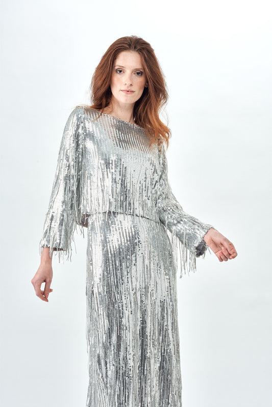 Sequin Fringe Top